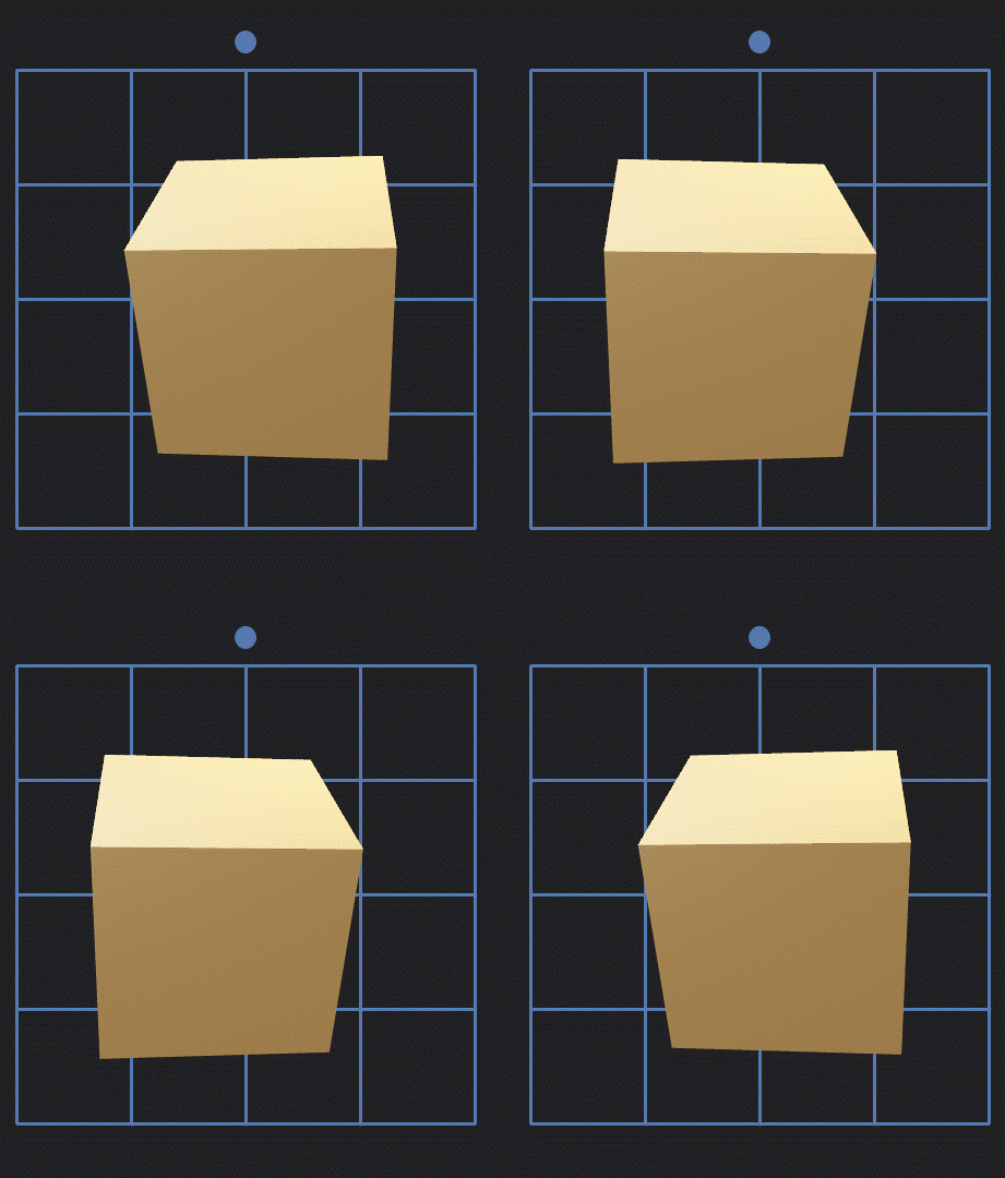 Stereoscopic animation with a rotating cube