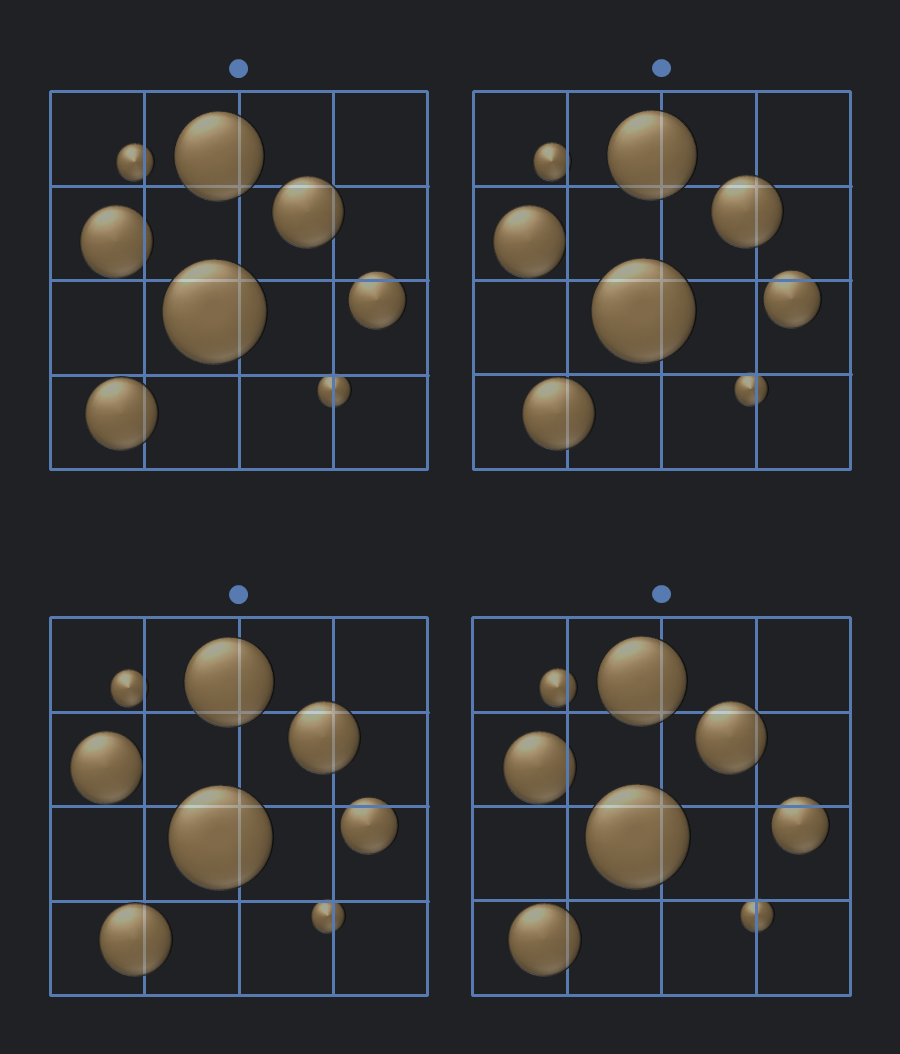 Stereogram with bubbles floating in space at different depths