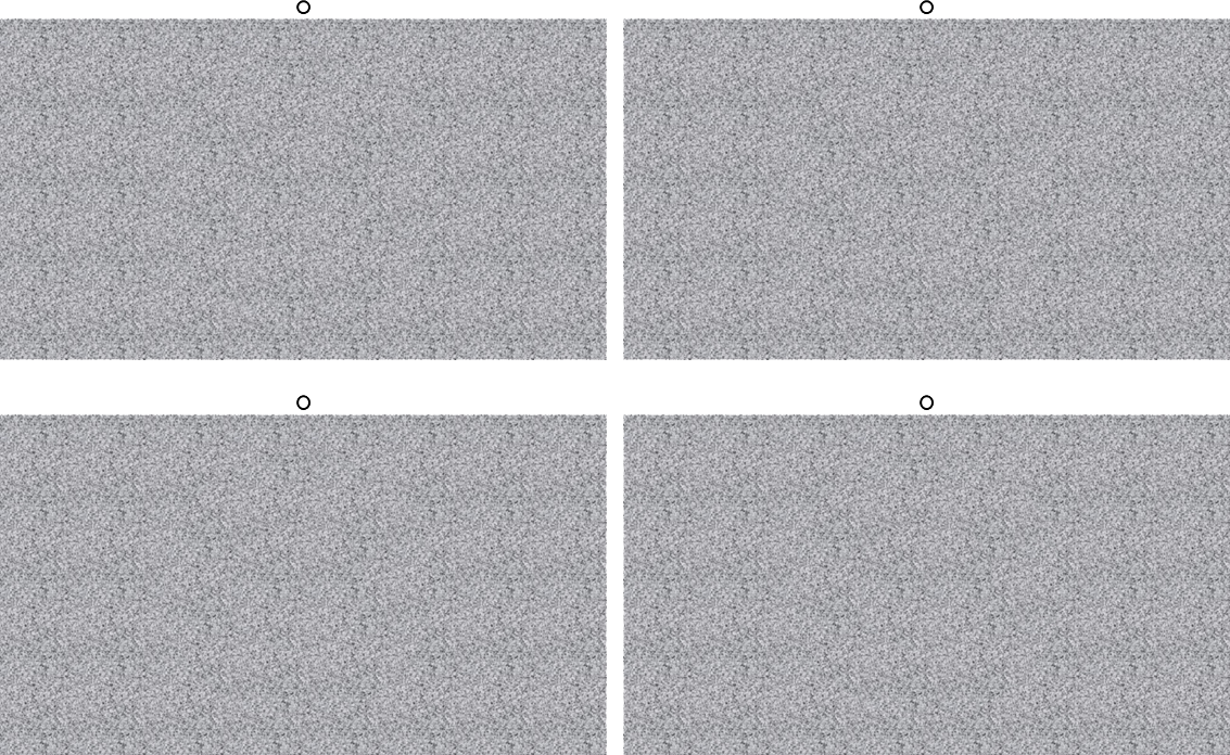 Parallel (top) and crossed (bottom) versions of a Random-Dot Stereogram created in PowerPoint